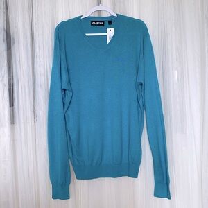 Unlisted Kenneth Cole men’s V-neck turquoise blue lightweight sweater! Size XL